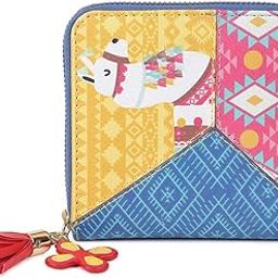 Women's Mini Wallet |Paisley Llama Collection | Vegan Leather Square Wallet for Women | Ladies Purse with Zipper Closure & Coin Pouch |Pocket Friendly with Card & Currency Slots - Multicolor-12