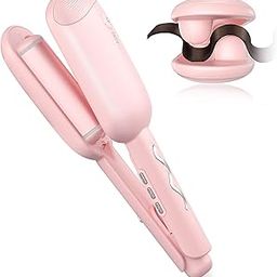 NOVUS Waver Curling Iron, Beach Waves, Ionic for Hair with Anti-Burn, Easy to Use, 2 Cylinders Women Shorts, Pink, 1 Inch-image-80