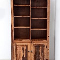 Modern Furniture Solid Sheesham Wooden Book Shelf |Book Shelf with Book Racks & Cabinet Storage| for Living Room, Home & Office (Natural Finish)-image-63