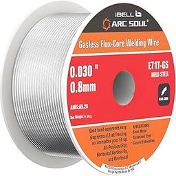 IBELL ARC SOUL1 KG. -(0.8 Mm) Mild Steel Mag Flux Core Welding Wire, E71T-GS On 1KG Spool, Professional Mild Steel MAG Gasless Wire with Low Splatter and For All Position Gasless Welding,-25