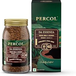 PERCOL Premium Instant Coffee | Da Essenza Blend 40 | Crafted with Premium Imported Beans | Freeze Dried | Designed in UK | 100g Jar | 100% Pure Coffee | Flavorful & Aromatic Coffee-image-71