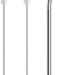 JOYUS Metal Straws Stainless Steel Straws 10.5" Drinking Straws Reusable, Perfect for Cocktail, Cleaning Brush for 20/30 Oz Perfect for Yeti, Trail, Tumblers, Bars(1 Bend | 2 Brush)-image-41
