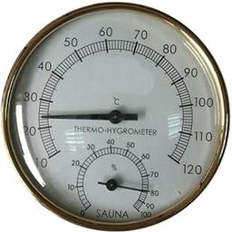 Generic Metal Sauna Hygrothermograph Thermometer Hygrometer Sauna Room Accessory | 1 Piece Metal Temperature and Humidity Thermometer-6