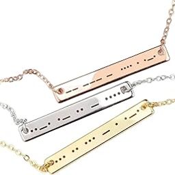Morse Code Necklace Gold Plated Necklace Love Pendant For Girls And Women Bithday Gift Valentine Necklace-image-97