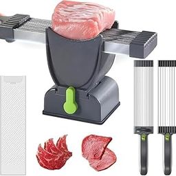 ABUDIT Manual Meat Slicer 2mm/4mm Stainless Steel Blades,All-Slicer Meat Slicer for Beef Pork Chicken Non-Slip Base and Cut Resistant Gloves, Easy Clean Design for Fresh Meat Perfect for Hot Pot-picture-14