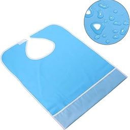 SNOWIE SOFT® PVC Waterproof Adult Mealtime Bib Reusable Washable Fast Dry Bid Clothing Protector (Light Blue)-image-67
