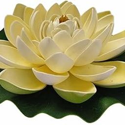 Well Art Gallery Well Art Gallery Artificial Floating Lotus Flower Natural Looking for Pool and Home Decoration (White)(Set of 1) White Lotus Artificial Flower (7 inch, Pack of 1, Single Flower)-image-84