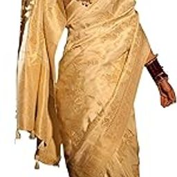 Women's Silk Blend Jacquard Saree With Gold-Toned Zari Work & Blouse Piece-image-72