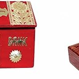 Wooden Piggy Bank with Box,Money Bank,Gullak for Kids,Birthday Gift for Kids and Adults,Handmade Wooden Coin Box,Holder,Money Box Coin Bank with Lock Red Hut (with Small Jewellery Box)-image-36