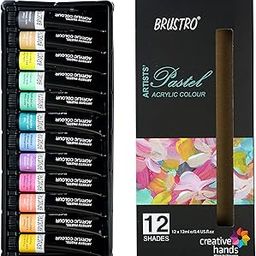 BRUSTRO Artist's Acrylic Pastel Colour | Set of 12 Colors X 12ml Tubes | Ideal for Paper, Canvas, Shading, Portrait, Coloring, Inter-mixable, Perfect for Artists and Crafters-7