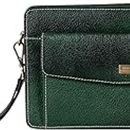 mens Genuine Leather Toiletry Bag Cash Pouch/Money Carrying Pouch/Handbags/Cheque BookMultipurpose Travel Pouch (GREEN)-image-70