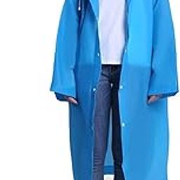 Women's & Girl's Waterproof Raincoat with Hood EVA Reusable Rain Ponchos Raincoats(Blue)-image-66
