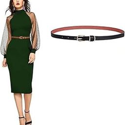 women belt thin belt lather belt fashion belt waist belt jeans belt corset belt slim belt stretch belt girls belt running belt sport belt. (BLACK)-image-66