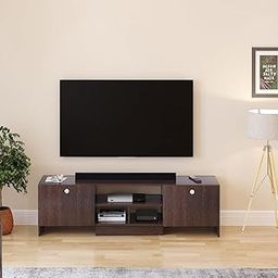 FURNEASER Salvi Engineered Wood Tv Unit for Living Room, Set Top Box Stand, LED Entertainment Unit with Door, Cabinet, Large for 50 to 65 Inch Tv (Wenge)-37
