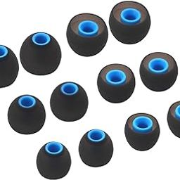 Crysendo Soft Silicone Rubber Earbuds Eartips Compatible with Sen-heiser, Skul-Candy, Sam-Sung, Son-y, J-BL, Mi, B-eats | Pain Reducing, Anti-Slip Replacement Eartips (Medium - 12pcs, Blue)-picture-10