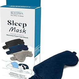 Sleepsia Velvet Memory Foam Sleeping Eye Mask, Soft Home Night Stretchable Sleeping Mask, Deep Sleep Blindfold Safe Unisex Smooth Adaptable Relaxing Light Blocker, Travelling Mask (Blue Pack of 1)-image-89