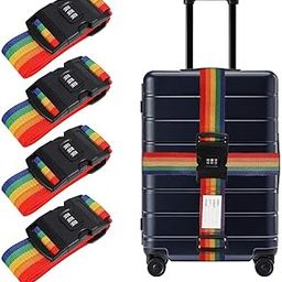 Adjustable Luggage Carry Strap Belt | Suitcase Bag Packing Transport Rope Band Belt ((Number Lock, Multicolor, Pack of 4))-image-43