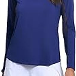 Athleisure Wear Sun Protective UPF 50+ Icefil Cooling Tech Long Sleeve Mock Neck Top with Under Arm Mesh 80000-image-72
