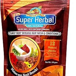 New Super Herbal Family Silky Shikakai Hair Wash & Conditioner 100Gms (Pack Of 2) Organic Shikakai Shampoo|For All Hair Types-2 Count-image-40