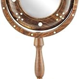 JD TRENDS Desi Artist Antique Fancy Handicraft Brown Wooden Mirror Stand, Best for Dressing Table-image-23