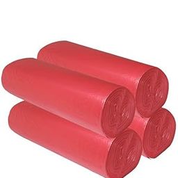MJ EXIM Compostable/Biodegradable pack of 4 (120 Bags) Medium 15 L Garbage Bag | Dustbin Bag | Polythene bags | Dustbin Covers for All type of daily Wet and Dry Waste | Each roll 30 Bags |Red-15