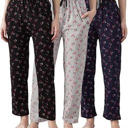 Women's Cotton All Over Printed Pyjama/Track Pants - (Set of 3)-picture-22