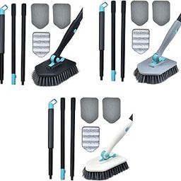 Shower Cleaning Brush Wall Detachable Stiff Bristles Tub Tile Scrubber Brush White-image-77