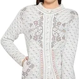 chatanya Premium Women's Buttoned Pure Woollen Knitted Cardigan/Sweaters (100% Acrylic Wool)-picture-46