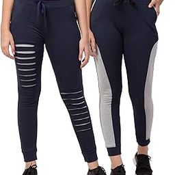 Cotton Track Pant for Womens/Multicolor Casual Lowers for Womens/Women's Joggers/Sport Lower for Womens- Pack of 2-image-64