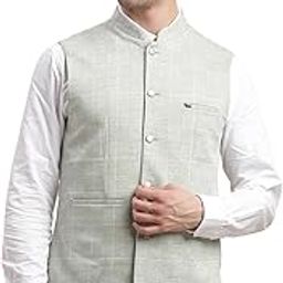 Turtle Men Terry Rayon Grey Nehru Jacket-image-27