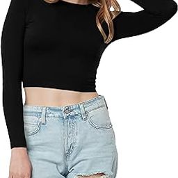 Women's Cotton Trendy Boat Neck Full | Long Sleeve Solid Casual Wear Crop Top for Women L353-picture-17