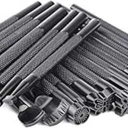 20 PCS Leather Stamping Tools, Different Shape Saddle Making Stamp Punch Set, Carving Leather Craft Stamp Tools for Craft DIY Working-image-30
