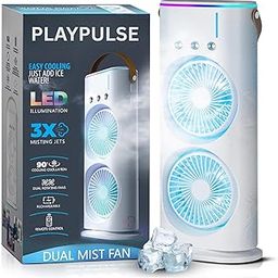 Playpulse® (1-Year Warranty) 2025 Model –Portable Air Conditioner Double-Ended Mist Fan with Remote | Rechargeable Cooling Fan for Home, Office & Outdoors | Portable Mini AC with Cold Air Spray-21