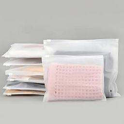 VELEXE Frosted Zipper Storage Bags with Air Hole - Pack of 20 (20cm*30cm) | Durable, Multipurpose & Reusable Transparent Zip Lock Bags for Clothes, Travel, Packing & Organizing-image-1