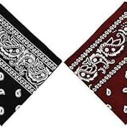 ™ Unisex Cotton Paisley Bandana Cowboy Head Scarf Head Wrap Black & Red | Scarves & Wraps | Womens Accessories-picture-18
