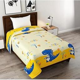 ZurZac 220 TC Glace Cotton Single Bed Dragon Print Comforter for Kids | Lightweight Cartoon Cute AC Blanket for Winter/Kids/Teen (60 x 90 Inch)-image-64
