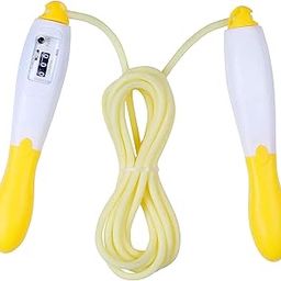 RAJELITES® Rubber Counting Skipping Rope for Kids & Adults – 260 CM Length | Adjustable Speed Jump Rope with Counter (Yellow)-picture-17