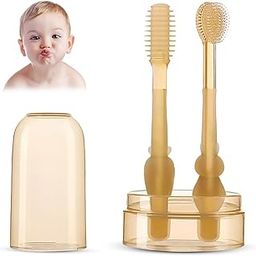 VARENYYA Baby Tongue Cleaner Set With Storage Box, Tooth Brush Oral Care, Cleaning Brush Teethers, Baby Kit Essentials, BPA Free, Soft Silicone Bristle (Set of 2)-image-66
