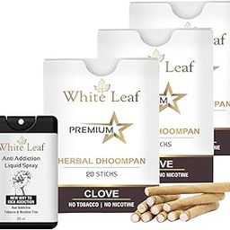 Ayurvedic & Herbal Long Filtered Bidi Smoke (Pack of 3 X 20 Bidi Sticks Per Pack) With 20 ml Shot Anti Addiction Spray | 100% Nicotine Free, Tobacco Free To (60 Sticks, 1 Shot)-image-93