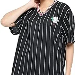 skidlers Women's Checkered Oversized Fit Shirt (345_Black-picture-42