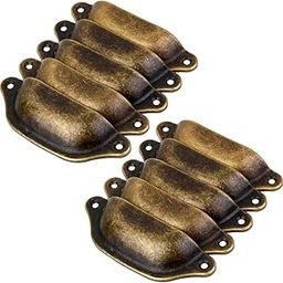 HASTHIP Generic Imported 10Pcs Antique Brass Door Cabinet Knob Wardrobe Drawer Shell Pull Handle-Perfect for Home & Office Drawers-picture-24