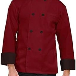 KODENIPR CLUB Men's Maroon Chef Coat Black Contrast(Maroon, XL/42).-image-43