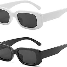 Rectangle Sunglasses for Women Men Trendy Retro Fashion Sunglasses UV 400 Protection Square Fram-24