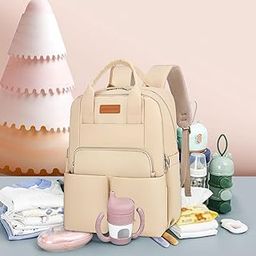 bnf® Mommy Backpack Dry Wet Separation Wear Resistant Multiple Pockets Diaper Bag Khaki | Diapering | Diaper Bags-image-31