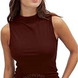 SKIMS Ultra Soft Microfiber Funnel HIGH Neck Sleeveless Suede Feel Cuddle TEE SOFTLINE TOP for Women-image-41