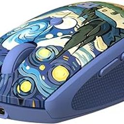 Portronics Toad III Plus Rechargeable Bluetooth Mouse with Bluetooth & 2.4 GHz Wireless Connectivity, Stylish Illustrated Design, 6 Buttons, Soft Silicone Grip for Laptop, PC, Mac (Blue)-2