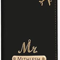 Personalised Name & Charm Leather Passport Cover Holder for Men & Women Black | Customised Passport Holder for Gift-image-51