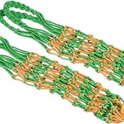 PATIKIL Basketball Net Bag, 2 Pack Lengthen Mesh Storage Sports Carry Bag Durable Single Ball Carrier for Volleyball Soccer Football, Green Yellow-image-60