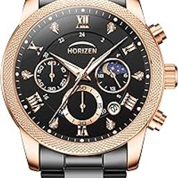 Chronograph Stainless Steel Analogue Luxury Watch for Men (Black)-image-89