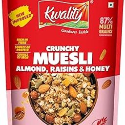 Kwality Muesli – Almond, Raisins & Honey 750g | 87% Multi Grains | High-Fibre, Protein-Rich Multigrain Breakfast Cereal with Rolled Oats, Crunchy Nuts & Natural Honey, No Preservatives-image-18
